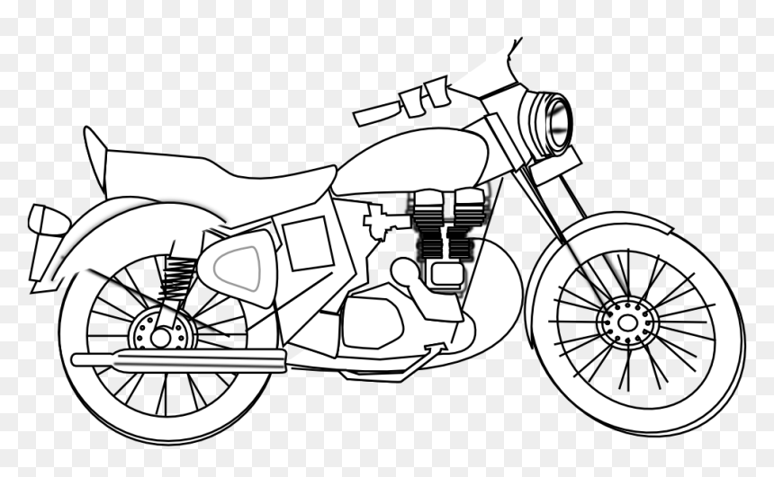 Classic Motorcycle Line Art - Free Vector Illustration for Design & Print