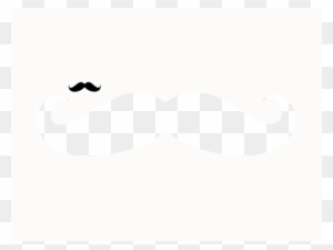 Black handlebar mustache icon above a large transparent mustache outline on checkerboard background.
