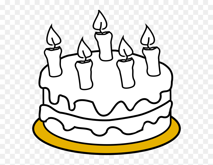birthday cake art black and white - Clip Art Library
