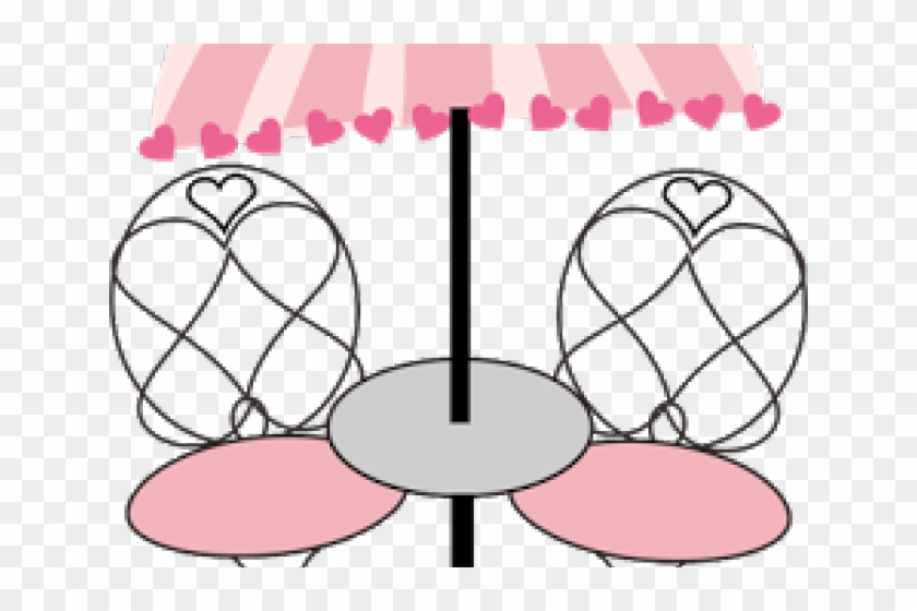 Charming Heart-Themed Bistro Seating Illustration for Valentine’s or Café Design