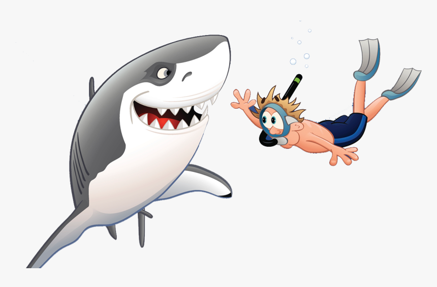 Fun Shark Snorkeling Illustration - Safe & Playful Ocean Adventure Art