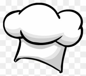 Simple black-and-white cartoon chef's hat icon with puffy top and gathered base.