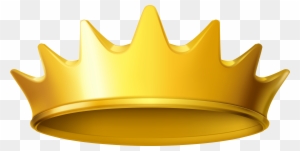 Golden royal crown with five pointed spikes on transparent background, symbolizing monarchy and authority.