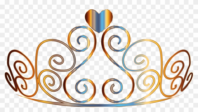 Elegant Golden Tiara with Heart Motif - Royalty & Celebration Clipart