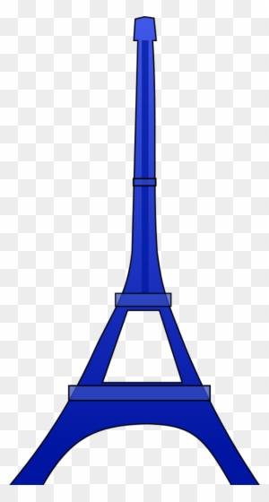 Blue stylized illustration of the Eiffel Tower on transparent background
