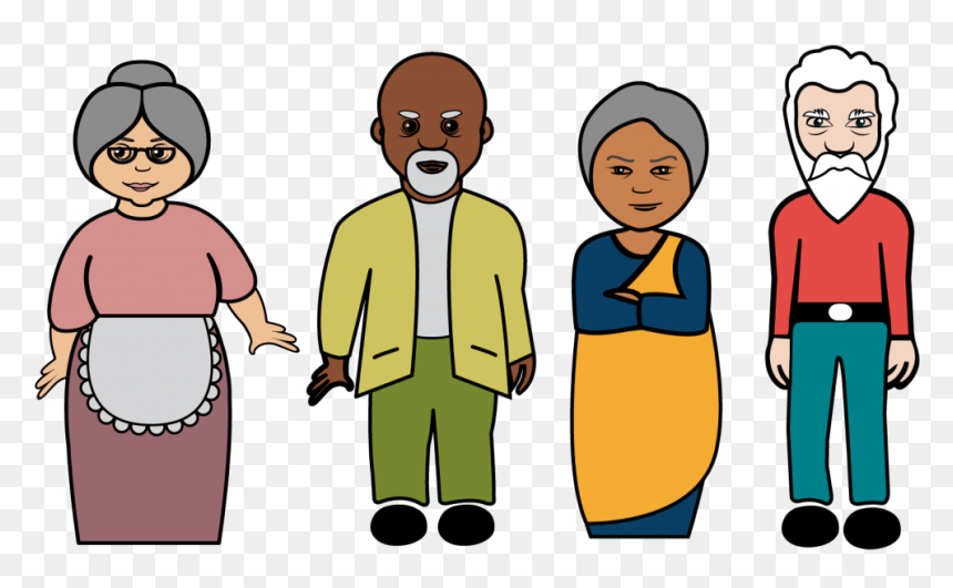 group of elderly people clipart
