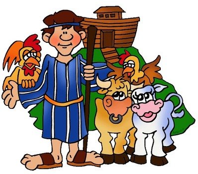 Noah and the Animals - Biblical Story Illustration for Kids