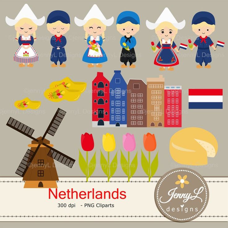 Netherlands Clipart Pack - Traditional Dutch Symbols & Culture