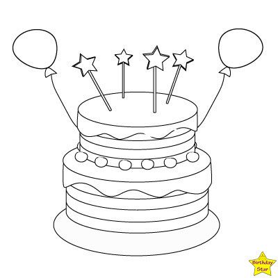 birthday cake clip art black and white