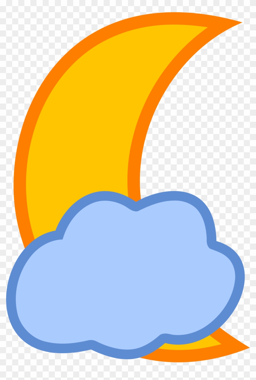 Moon with Clouds Weather Icon PNG Clip Art - Best WEB Clipart