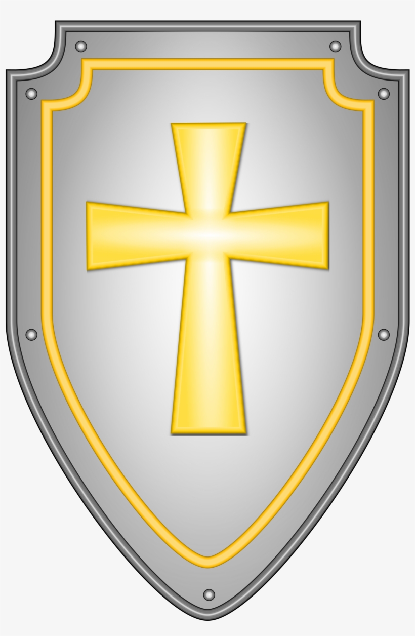 Golden Cross Shield - Symbol of Faith, Chivalry, and Protection