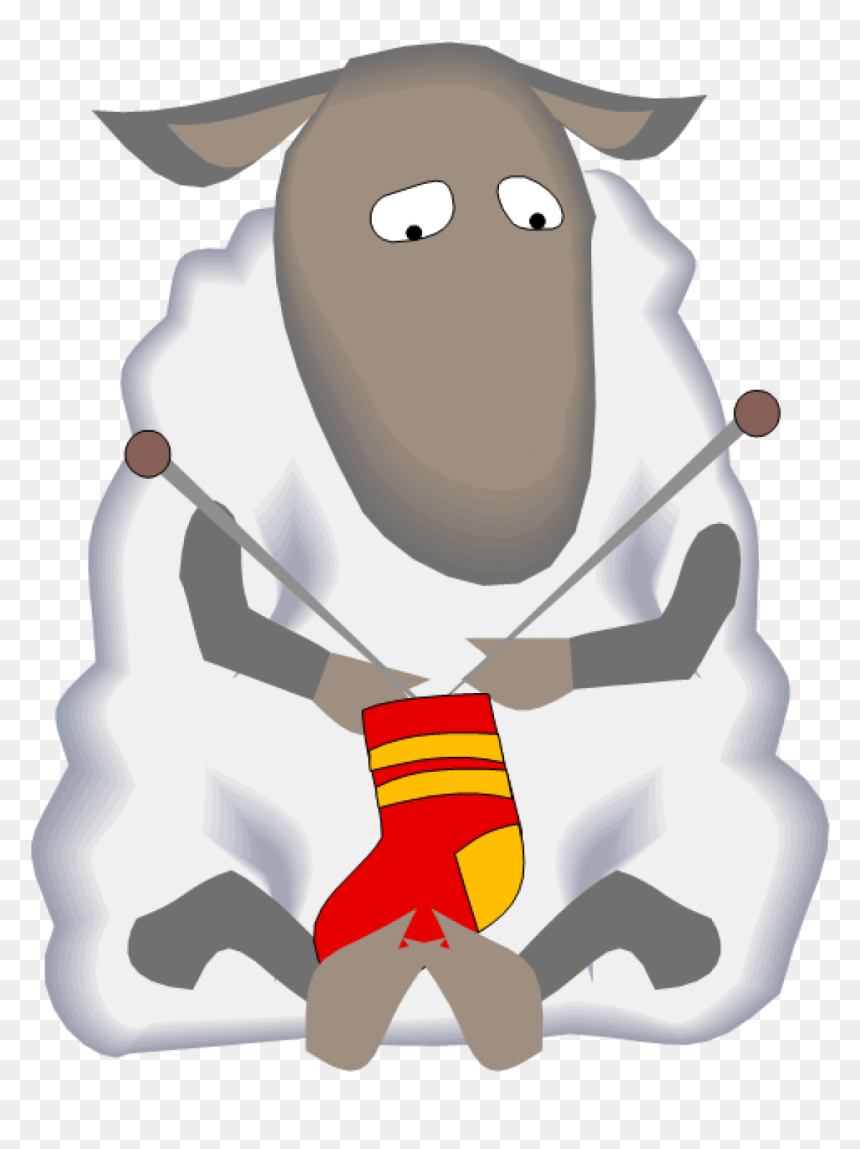 Sheep knitting cartoon illustration hand drawn stock vector 3250574