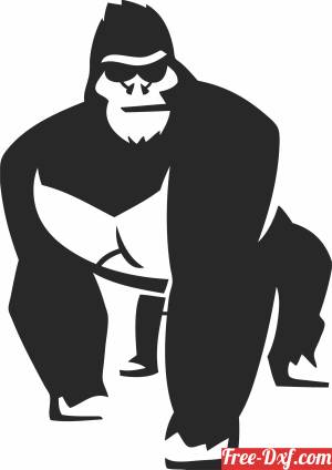 Stylized black-and-white illustration of a muscular gorilla in a crouched, ready stance, wearing sunglasses and a stern expression.