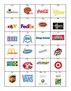 Grid of 25 well-known brand logos including Applebee’s, Coca-Cola, Disney, FedEx, McDonald’s, Pizza Hut, UPS, and Xbox 360.