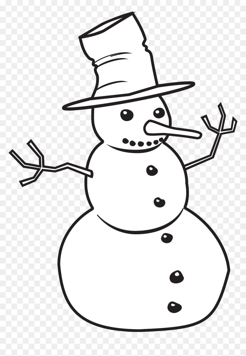 Snowman Coloring Page - Free Printable Winter Fun for Kids