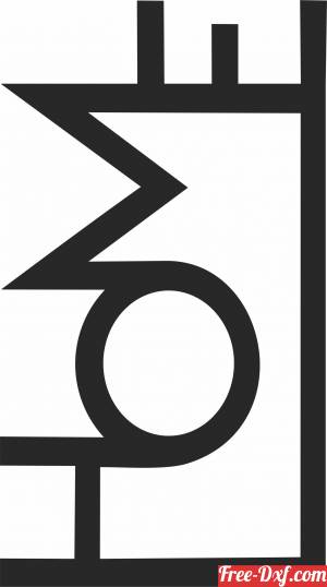 Stylized black-and-white "HOME" logo with geometric, modern typography forming a house silhouette.