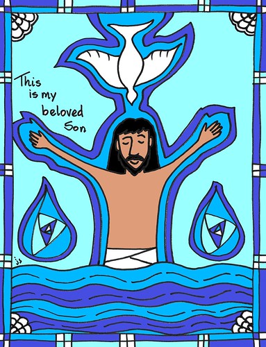 Baptism of Jesus - Stained-Glass Illustration for Christian Worship & Education