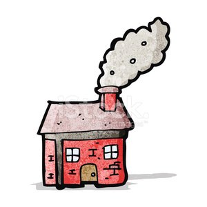 Cozy Red House Illustration - Warm Home Concept Art