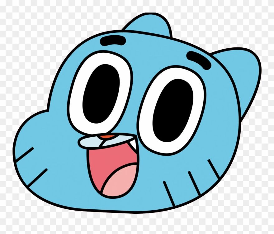 Gumball Watterson, the blue cat from The Amazing World of Gumball, with wide eyes and open mouth in surprise.