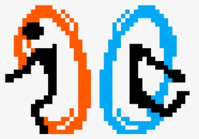 Pixel art logo featuring two stylized figures-one orange, one blue-each in a dynamic pose within an oval outline.