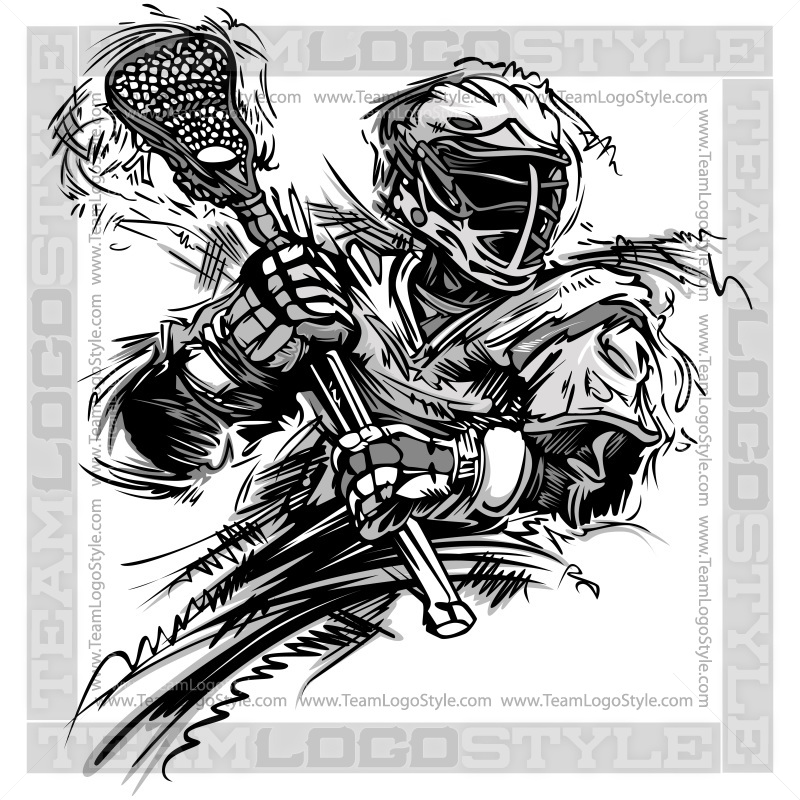Lacrosse Action Illustration - High-Energy Sports Graphic for Teams & Brands