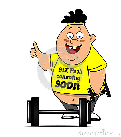 Funny Fitness Motivation Cartoon - Six Pack Coming Soon
