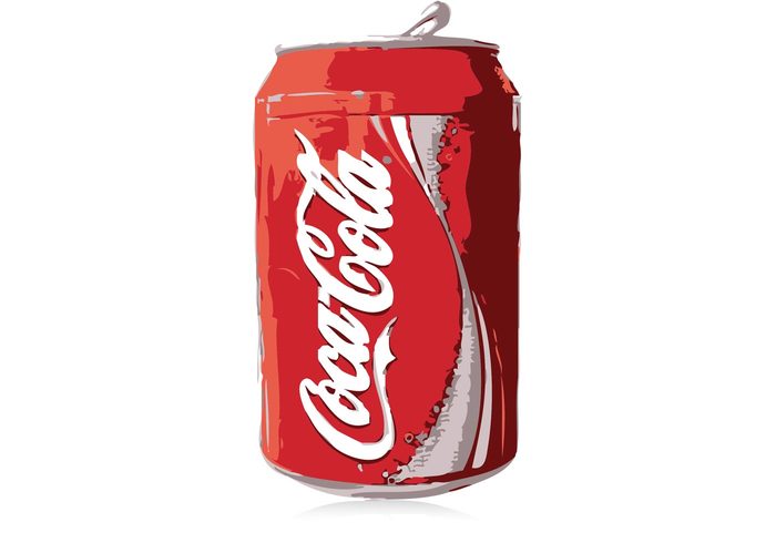 A red aluminum Coca-Cola can with iconic white script logo and silver wave design, opened with pull-tab visible.