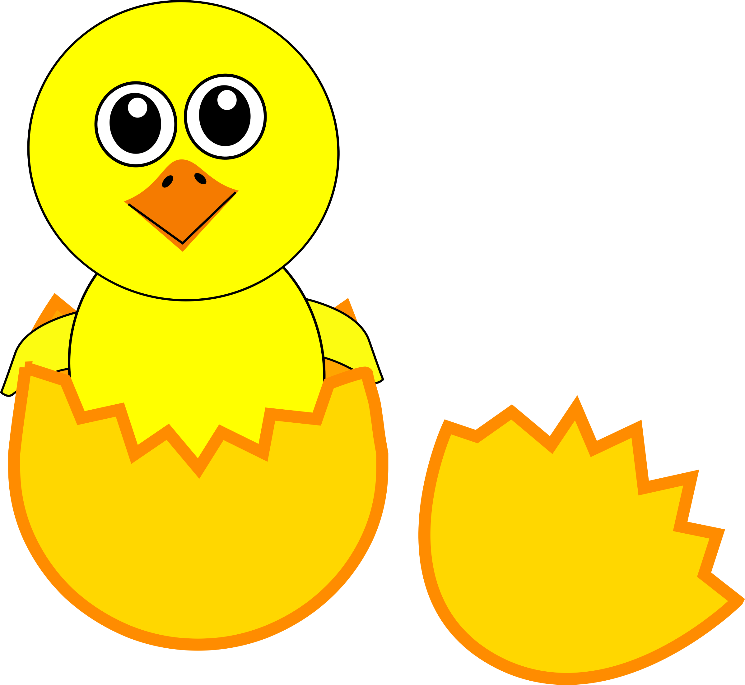Adorable Chick Hatching from Egg - Free Clipart Image