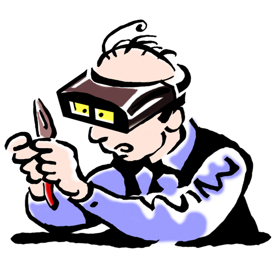 Detective Cartoon Illustration - Mystery Solver with Magnifying Glass
