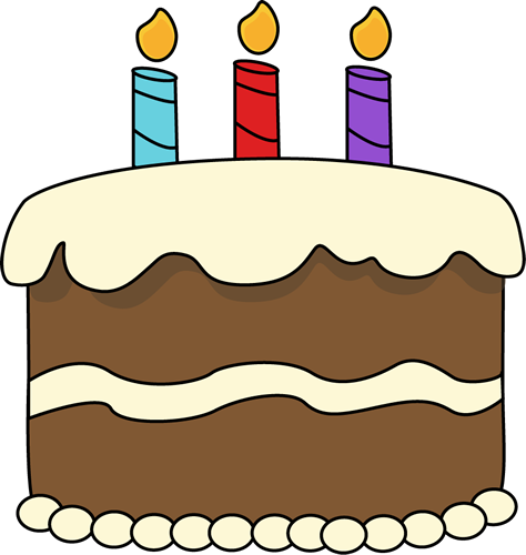 Free Birthday Cake Clipart - Chocolate Cake with Candles