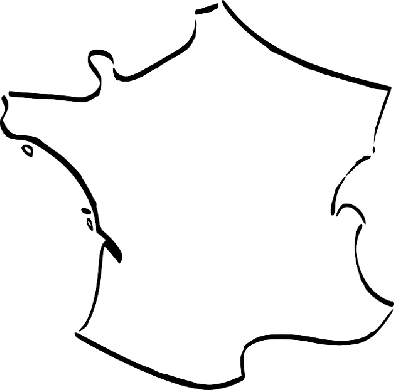 Outline Map of France - Clean Vector-Style Illustration