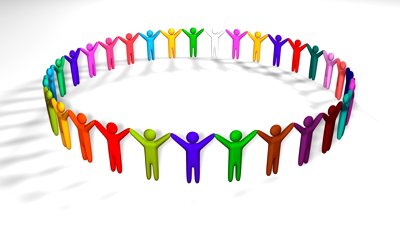 Unity and Diversity Symbol - People Holding Hands in Circle