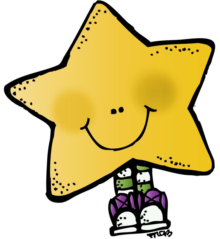 Cheerful yellow star character with smiling face, green striped socks, and purple sneakers.