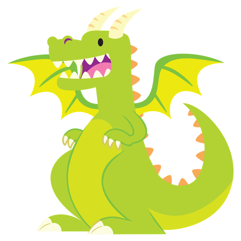 Friendly Green Dragon Illustration - Free Clipart for Kids & Creators