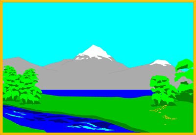 Mountain Lake Landscape Illustration - Nature Scene for Web & Design