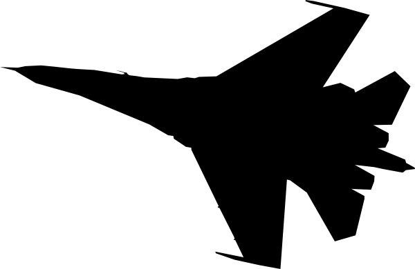Fighter Jet Silhouette - High-Contrast Aircraft Profile for Design & Education