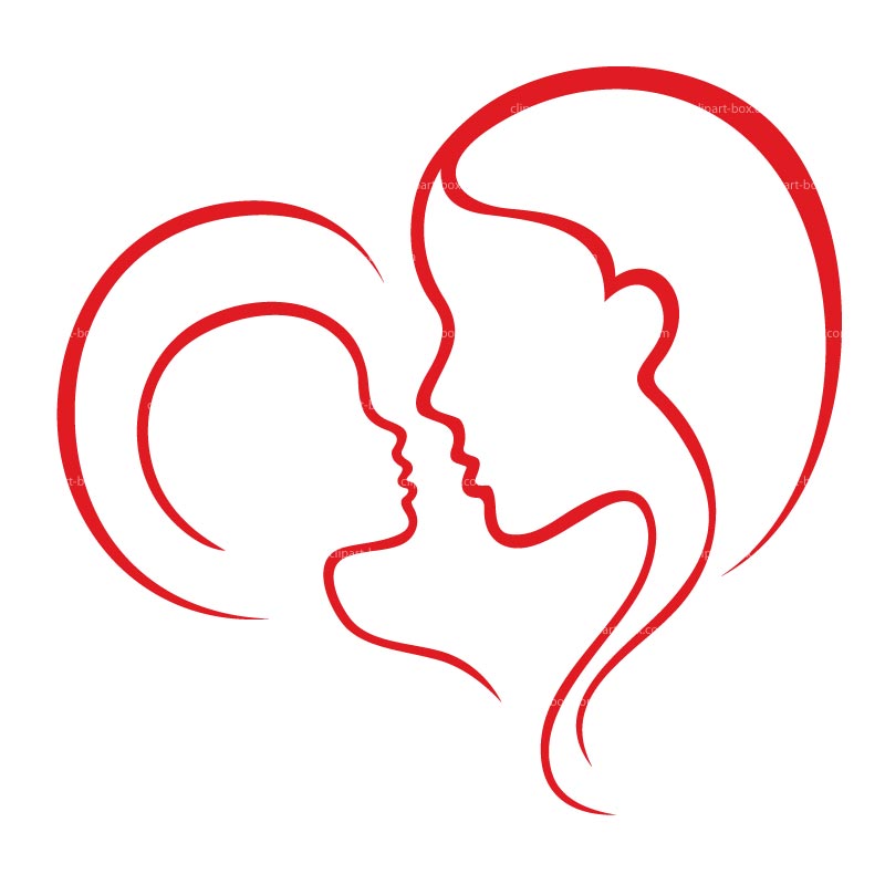 Mother and Child Heart Silhouette - Symbol of Love and Bonding