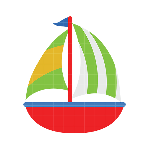 Playful Sailboat Illustration for Kids’ Learning & Design Resources