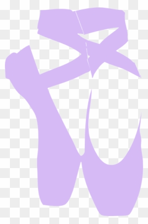 Silhouette of purple ballet pointe shoes with ribbons tied in a bow, on transparent background.