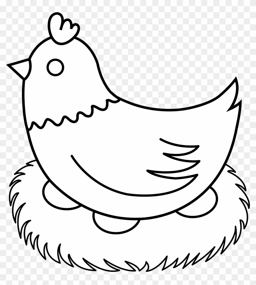 Cute Chicken Coloring Page for Kids - Free Download