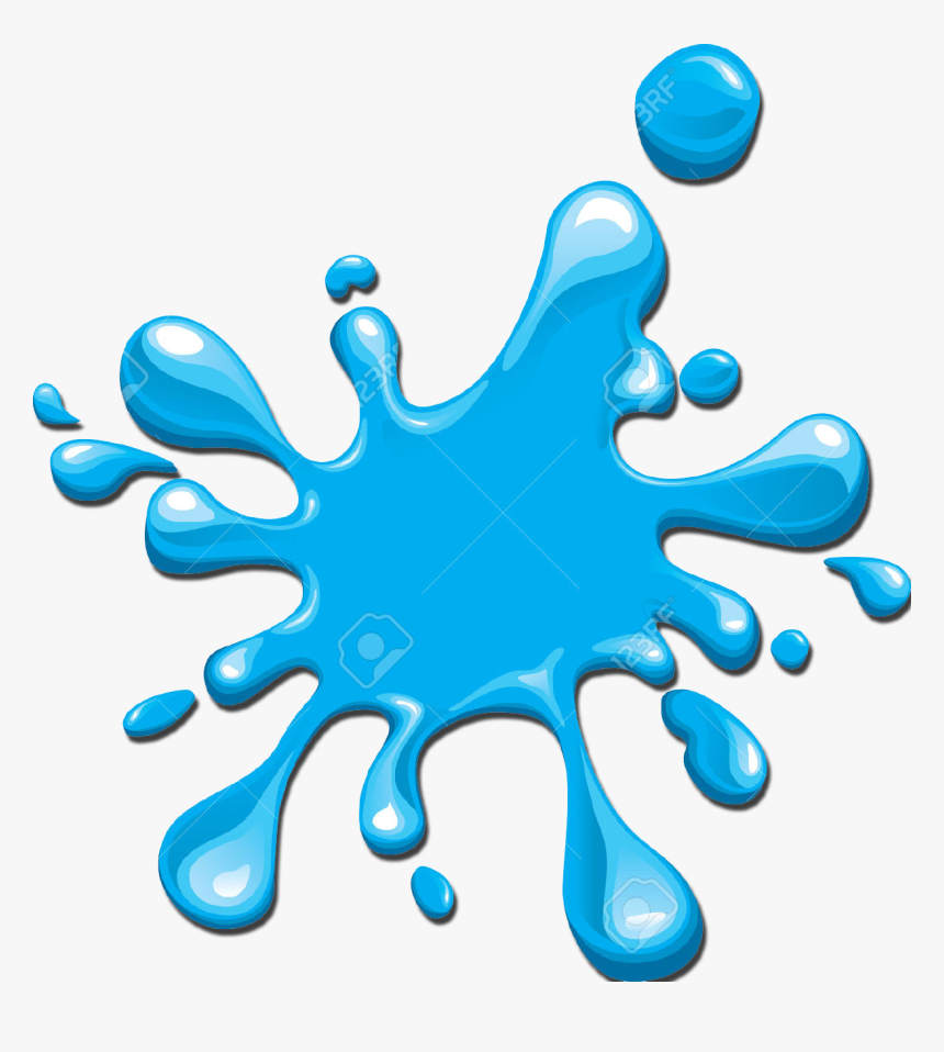 Vibrant blue liquid splash with glossy droplets and dynamic motion against white background.