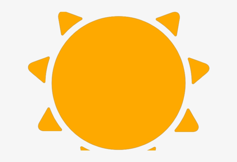 Simple orange sun icon with triangular rays on a white background.