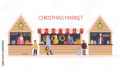 Christmas Market Illustration Stock Illustration - Download Image 