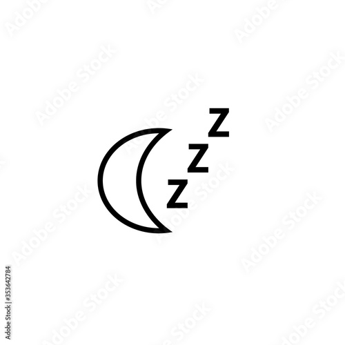 Crescent moon with three Z’s indicating sleep or nighttime rest.