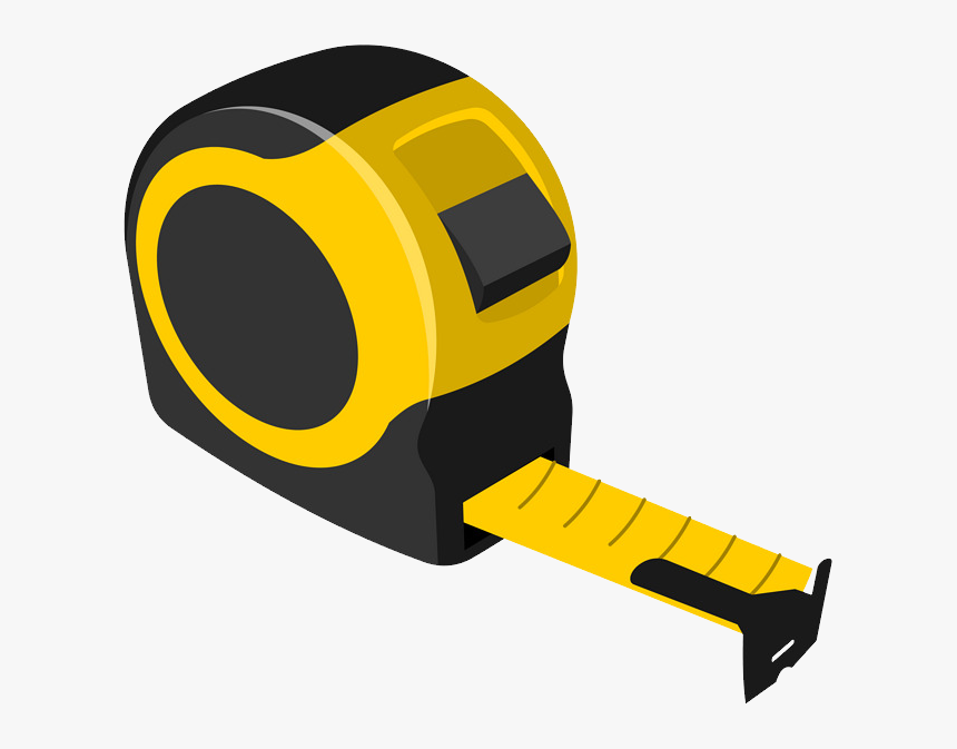 Yellow and black retractable tape measure with extended blade on white background.