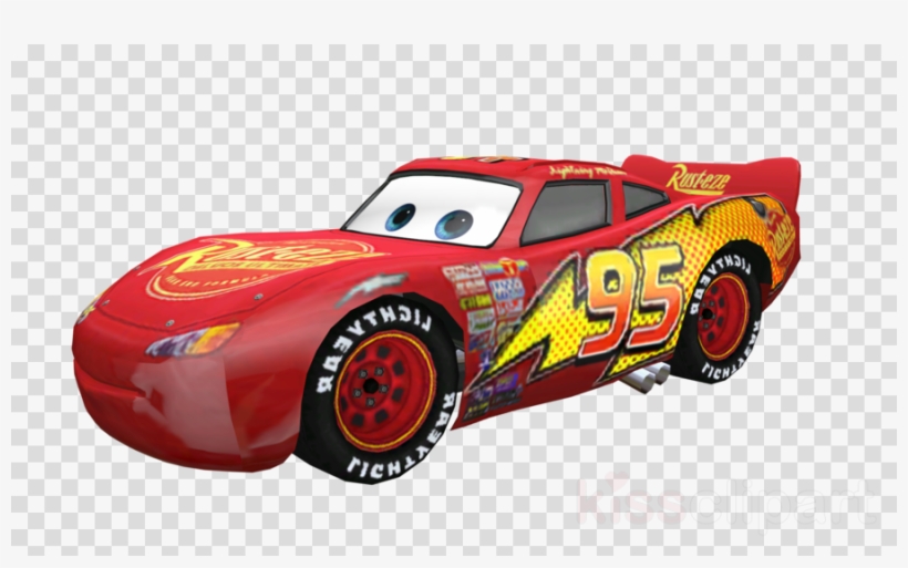 Lightning McQueen, red race car with number 95, yellow lightning bolt, and expressive eyes from Disney Pixar's Cars.