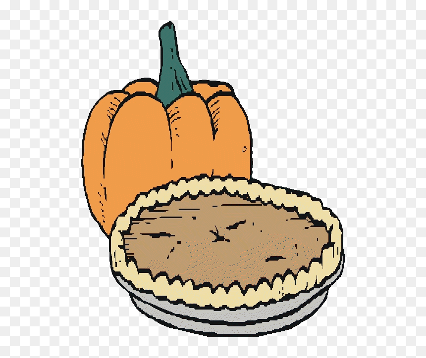Hand-drawn pumpkin and pumpkin pie illustration on transparent background.