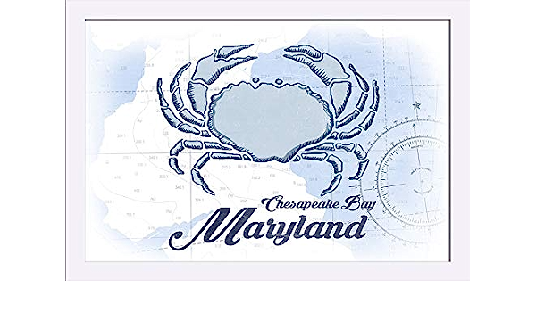Maryland Chesapeake Bay Crab Art - Nautical Map Design