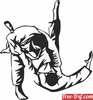 Brazilian Jiu-Jitsu Grappling Techniques - Free Vector Illustration