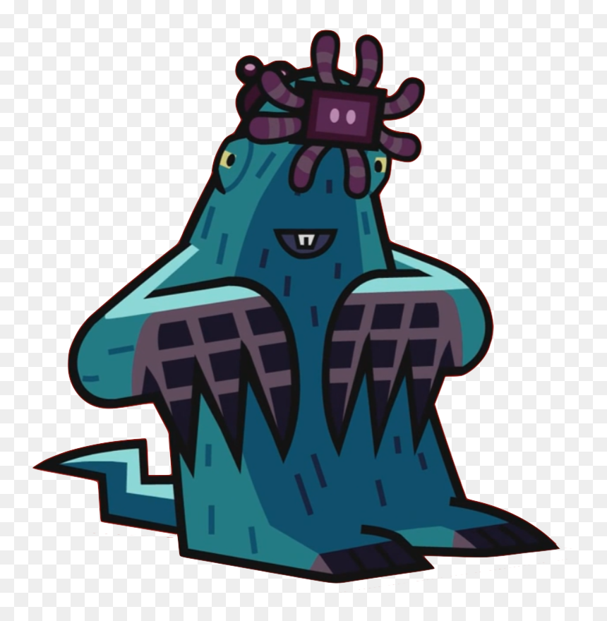 Teal Tentacled Monster Character - Playful Sci-Fi Creature Design